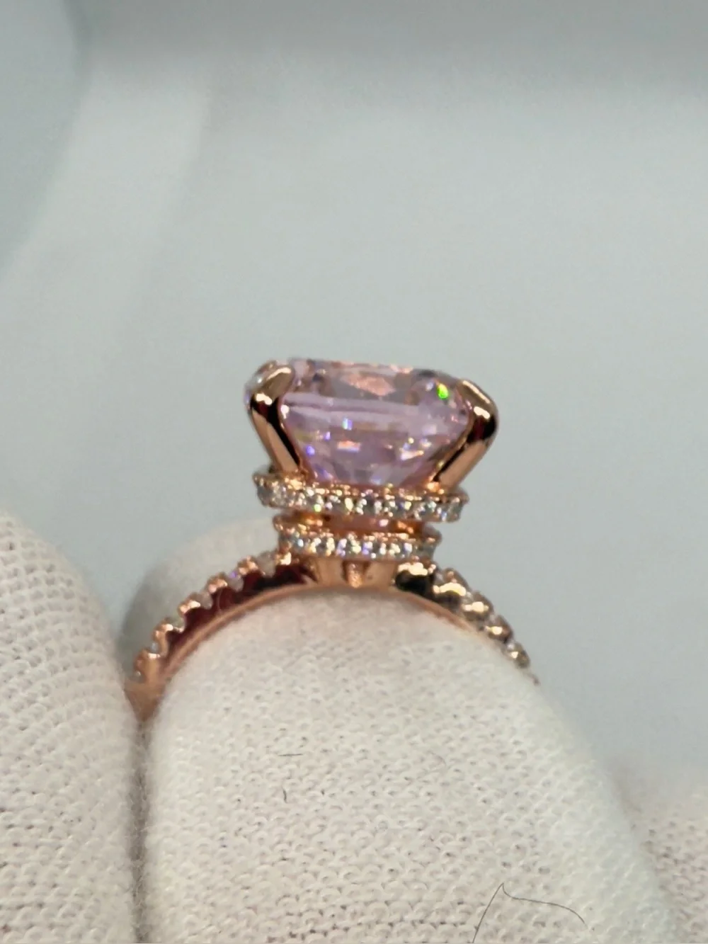 Elegant Pink Cushion-Cut MOISSANITE Ring!  SZ 5